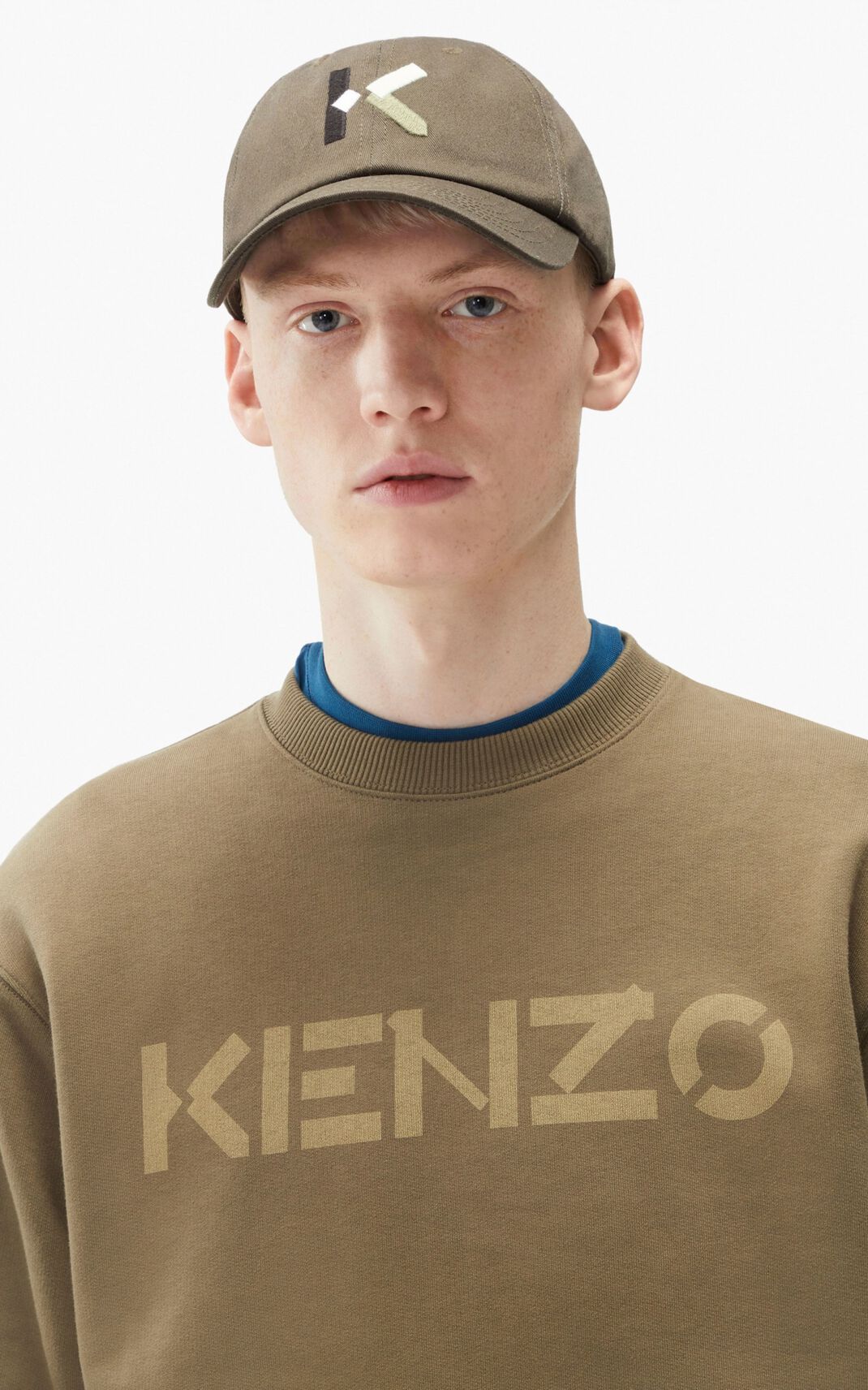 Sweat Kenzo Homme Logo Grise Clair HCDJB-4692